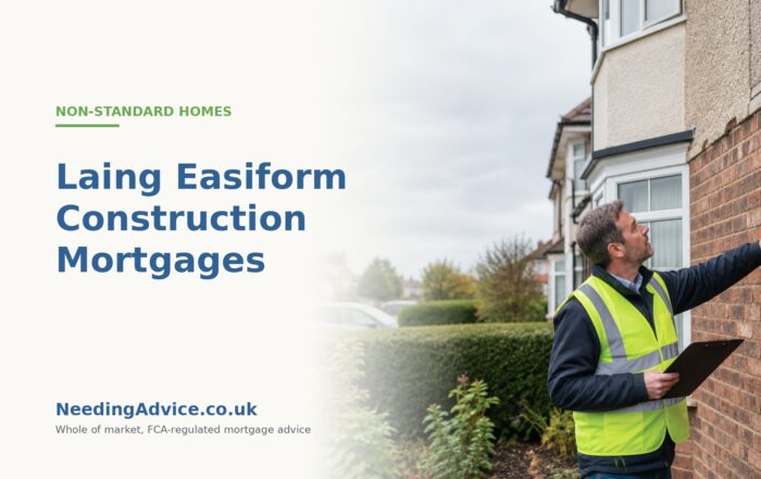 Surveyor assessing a Laing Easiform concrete construction house for mortgage lending