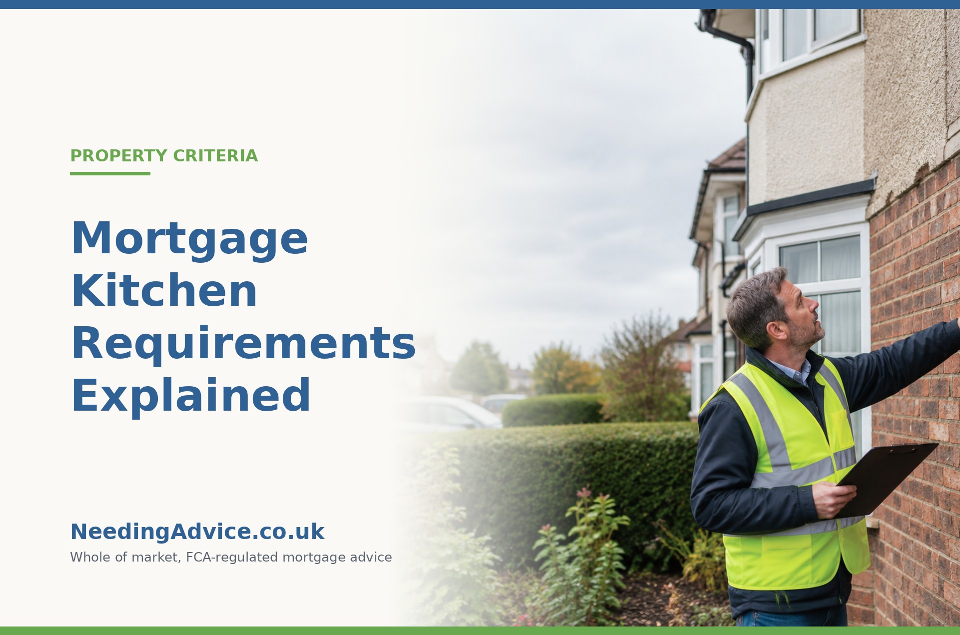 Surveyor checking a property against lender kitchen requirements