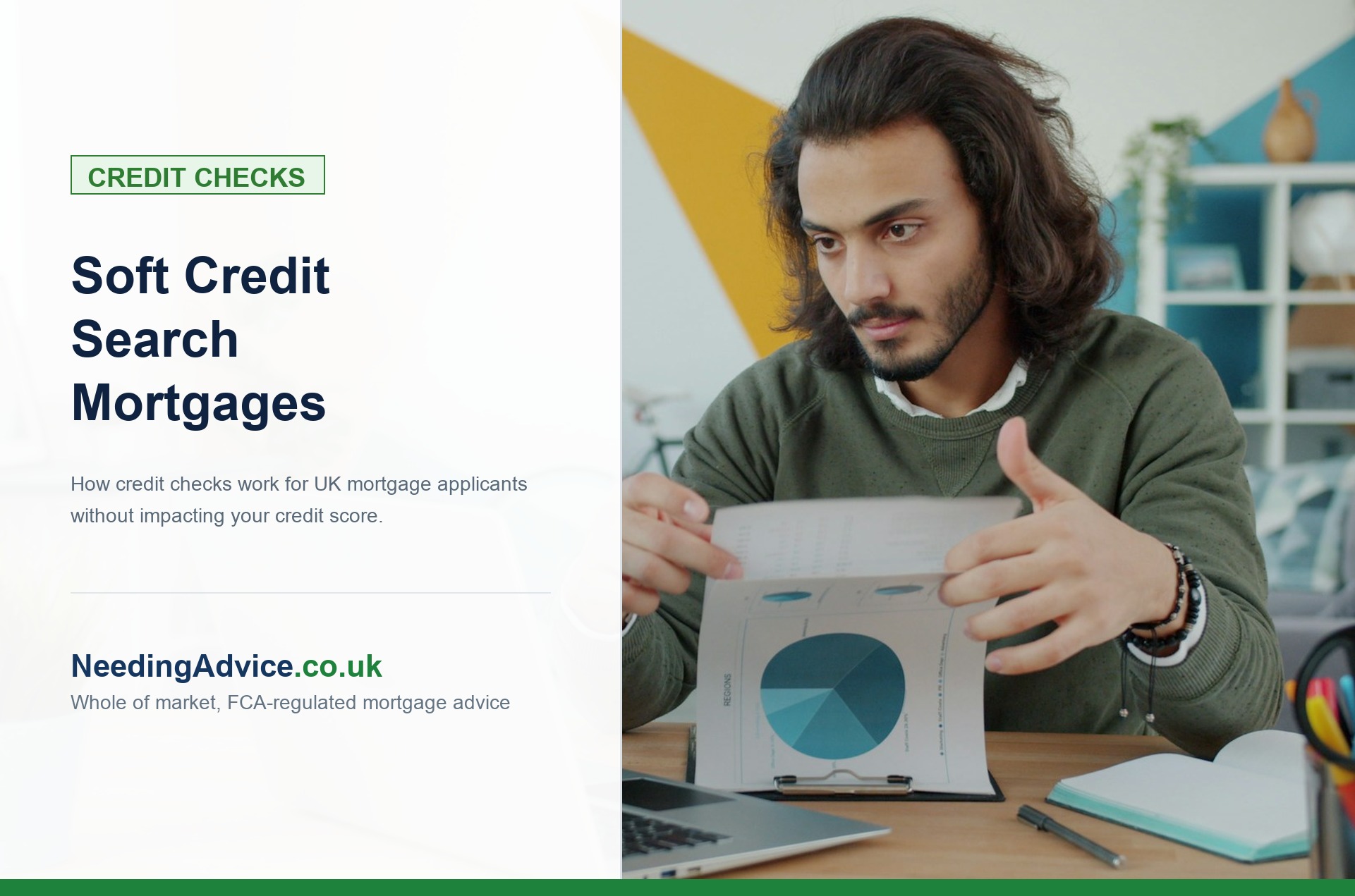 Professional checking credit report and soft search eligibility before a mortgage application